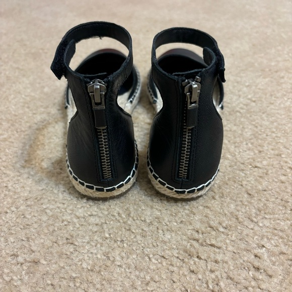 Eileen Fisher Lala Leather Espadrille Flat Black 7 - Picture 3 of 6